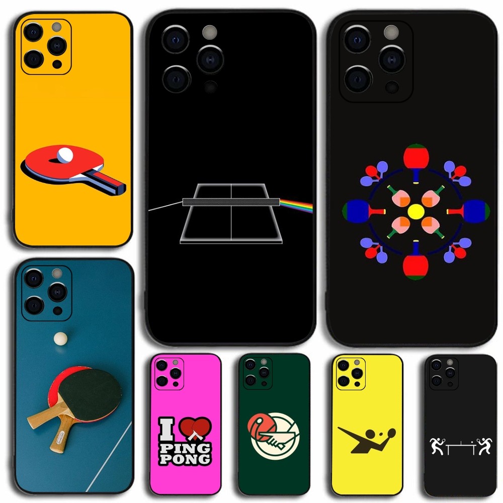 Table Tennis Animation - Apple用卓球ラケット,電話ケース,iPhone 15,14,13,12,11,pro,x,xs,max,xr,plus,mini用の柔らかい黒いカバー