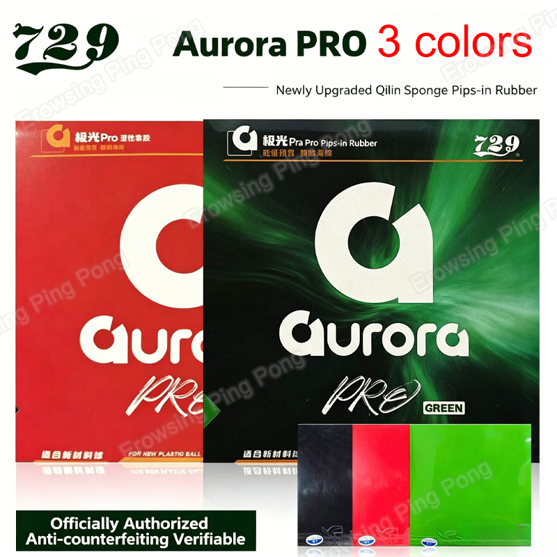 Table Tennis Pro - 729 AURORA PRO 卓球ラバーシート 非粘着性バックハンドピンポンラバー ITTF