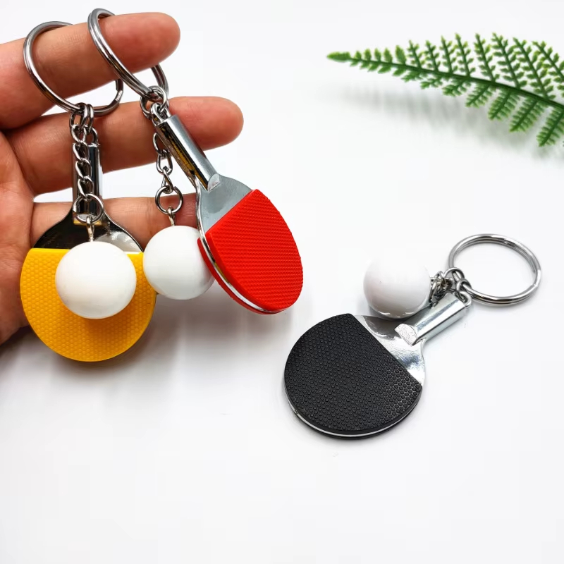 Table Tennis Zlc - 7 色かわいいピンポンラケットペンダントお土産卓球ボールキーチェーンボールスポーツファンキーリングギフト装飾アクセサリー
