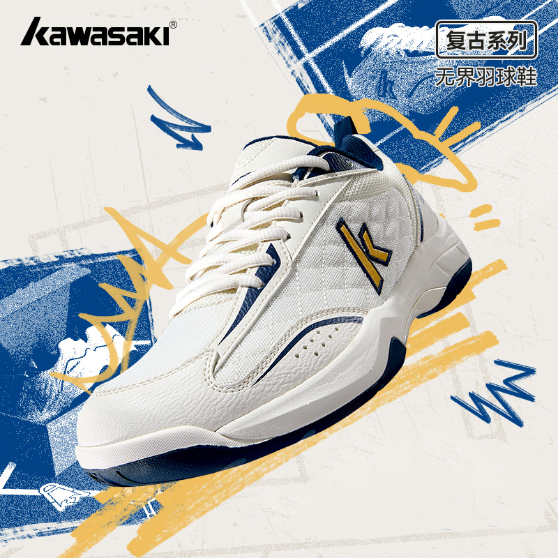 Table Tennis Zlc - Kawasaki レトロ高弾性プロバドミントンシューズ K1B50-C32012 卓球シューズ男性女性 36-45 ユーロ