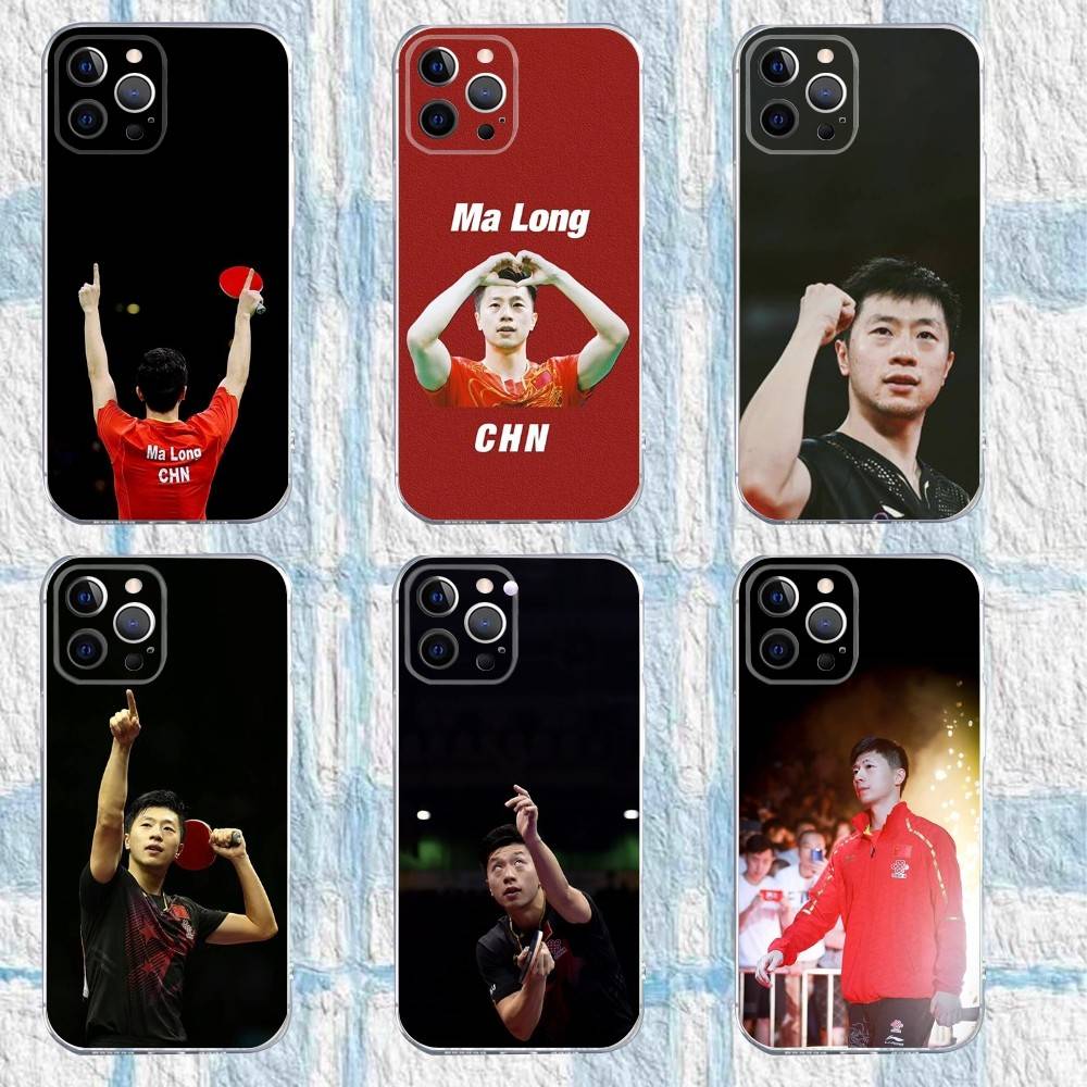 Table Tennis Animation - 卓球選手馬龍 iPhone 16,15,14,13,12,11 Pro,Max,Plus,X,XS,XR,SE,Mini用 透明シリコンソフトケース