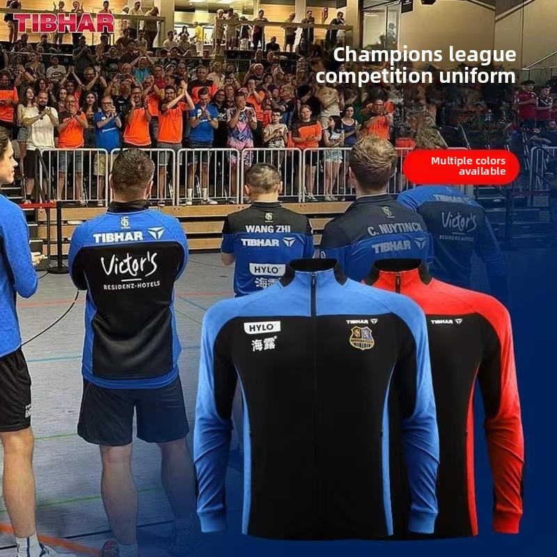 Table Tennis Champion - TIBHAR トール卓球スーツ男性と女性の長袖ジャケットセット新しいチャンピオンズリーグスポーツウェア秋冬版