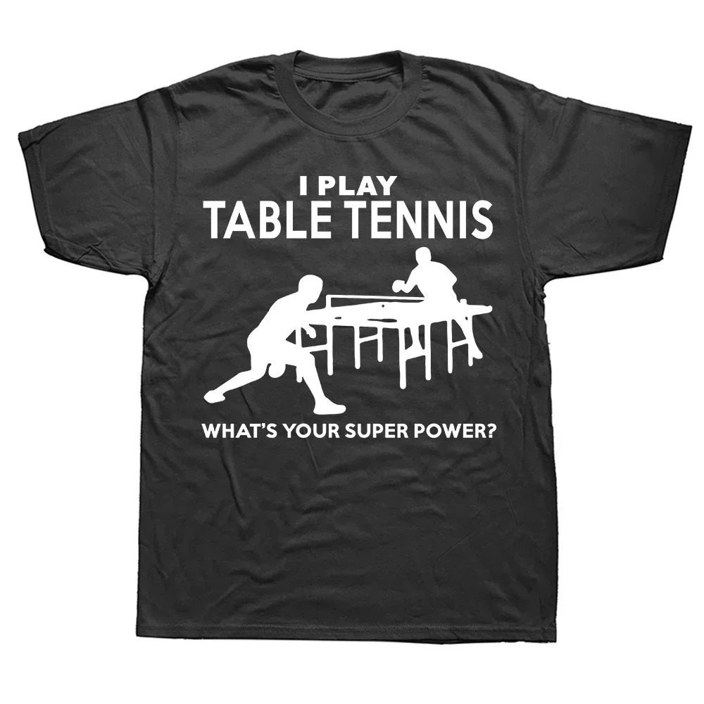 Table Tennis Graphics - 楽しい卓球グラフィック T シャツ ストリート服 半袖 ラウンドネック