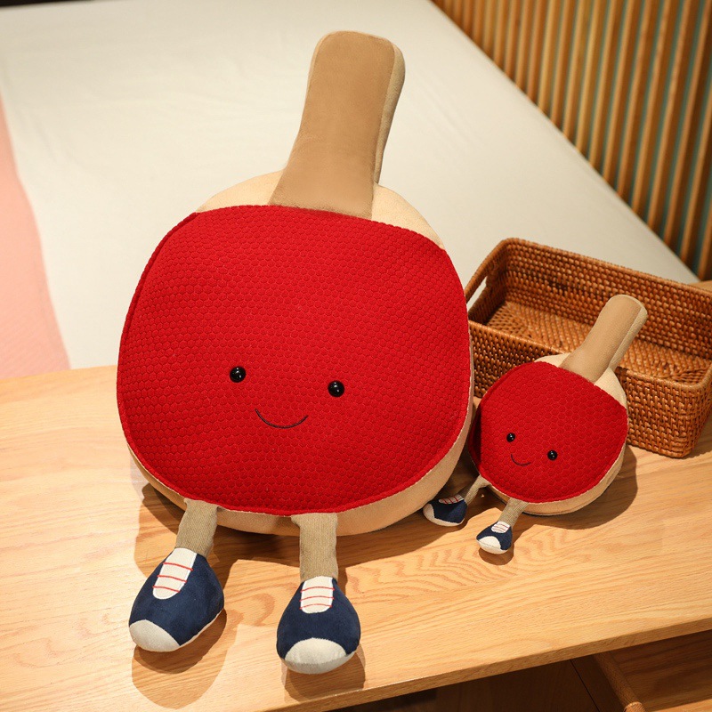 Table Tennis Live - クリエイティブ中国風卓球ラケット枕ぬいぐるみ子供の誕生日プレゼントリビングルームの寝室の枕の装飾