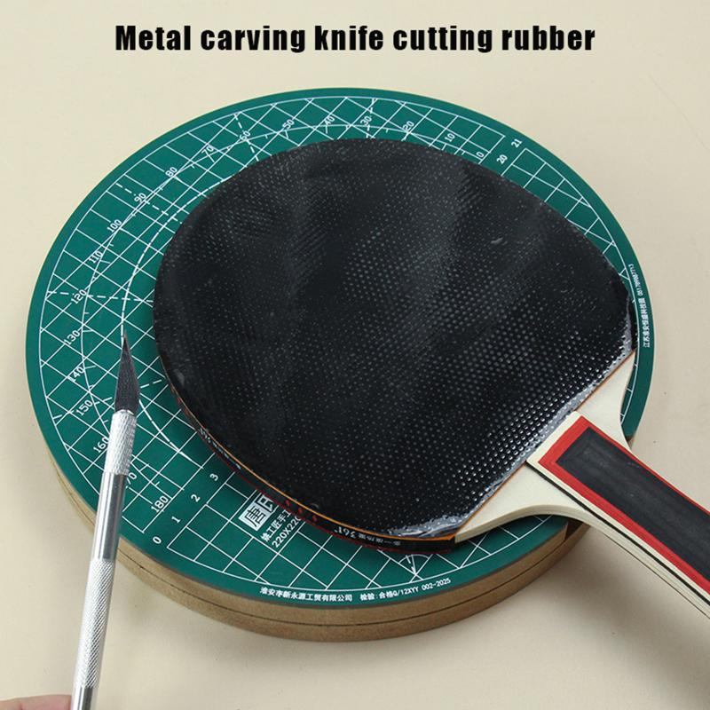 Table Tennis Tournament - 新しい卓球ラバー回転カッティングマットセット DIY カッティングツールとカッティングナイフ付きピンポンラケット貼り付けアクセサリー