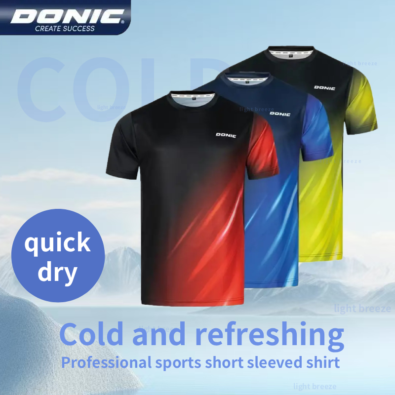 Table Tennis Jersey Butterfly - Donic 卓球ジャージ夏男性と女性の半袖 T シャツ肌に優しい通気性速乾性スポーツウェア 83244