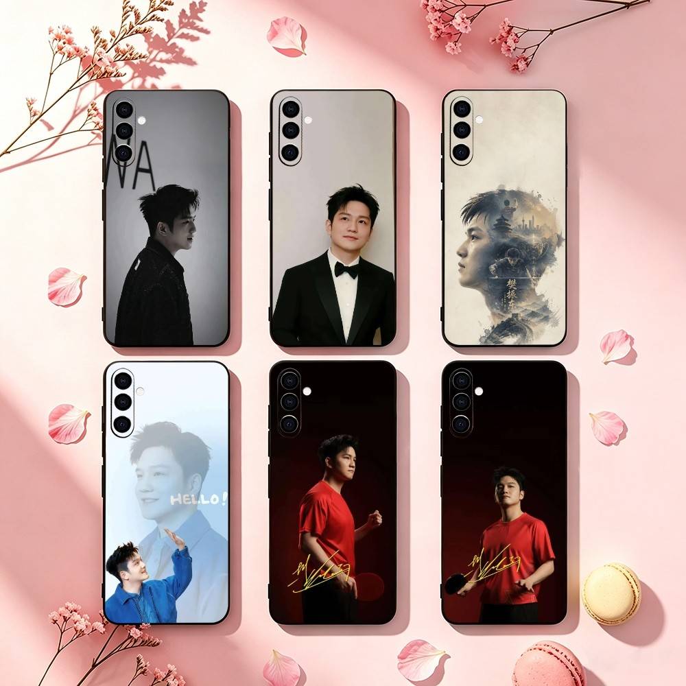 Table Tennis Animation - Fan Zhendong 卓球電話ケース Samsung Galaxy A73、A72、A71、A70、A53、A52、A51、その他用ソフトブラックカバー