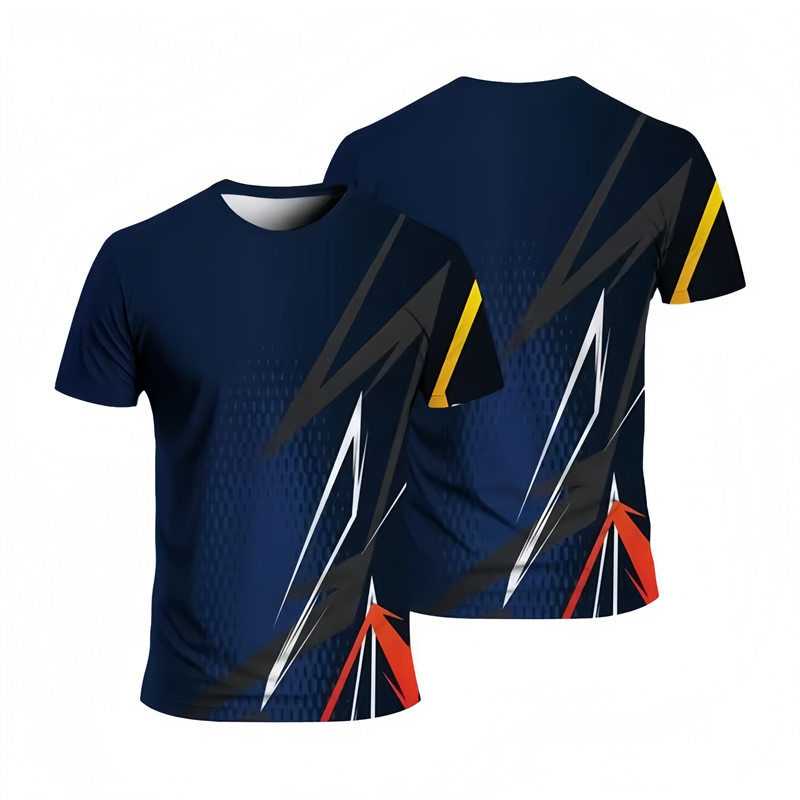 Table Tennis Jersey Butterfly - メンズ用シンプルランニングスポーツTシャツ、夏用カジュアル速乾3DプリントTシャツ、ゆったりとした通気性のあるフィットネスジムクルーネックTシャツ