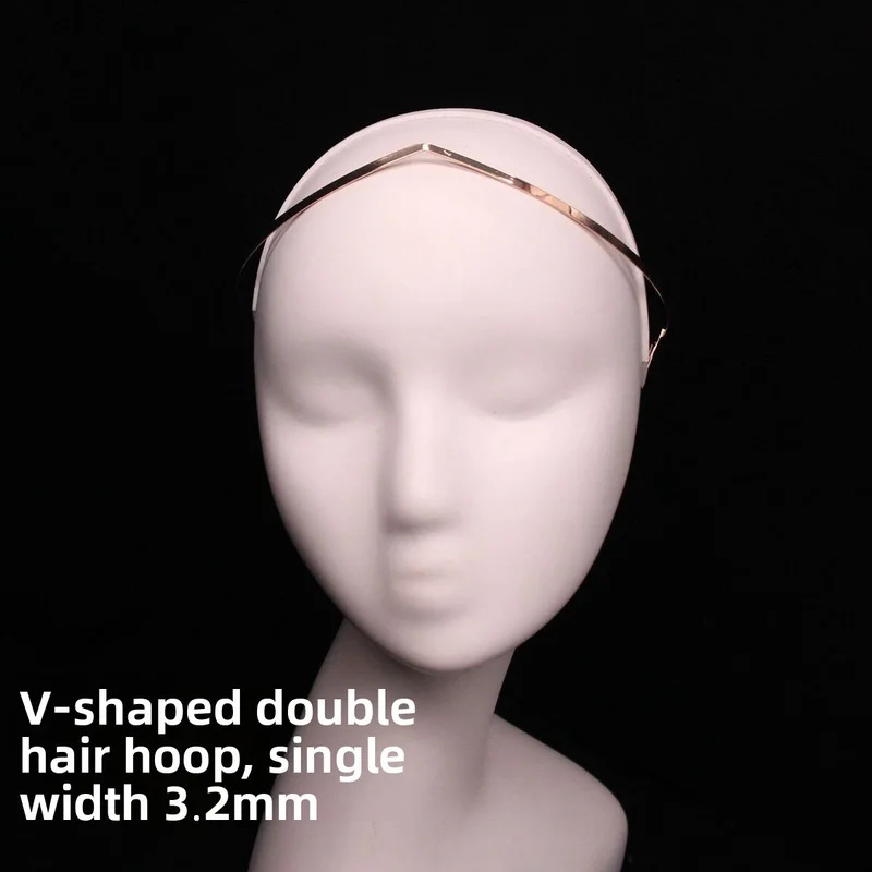 Table Tennis Double - DIYエルフティアラやバレエヘッドピース用のメタルクラウンベースフレーム、コスプレ、結婚式、舞台用のダブルV字型サークレット