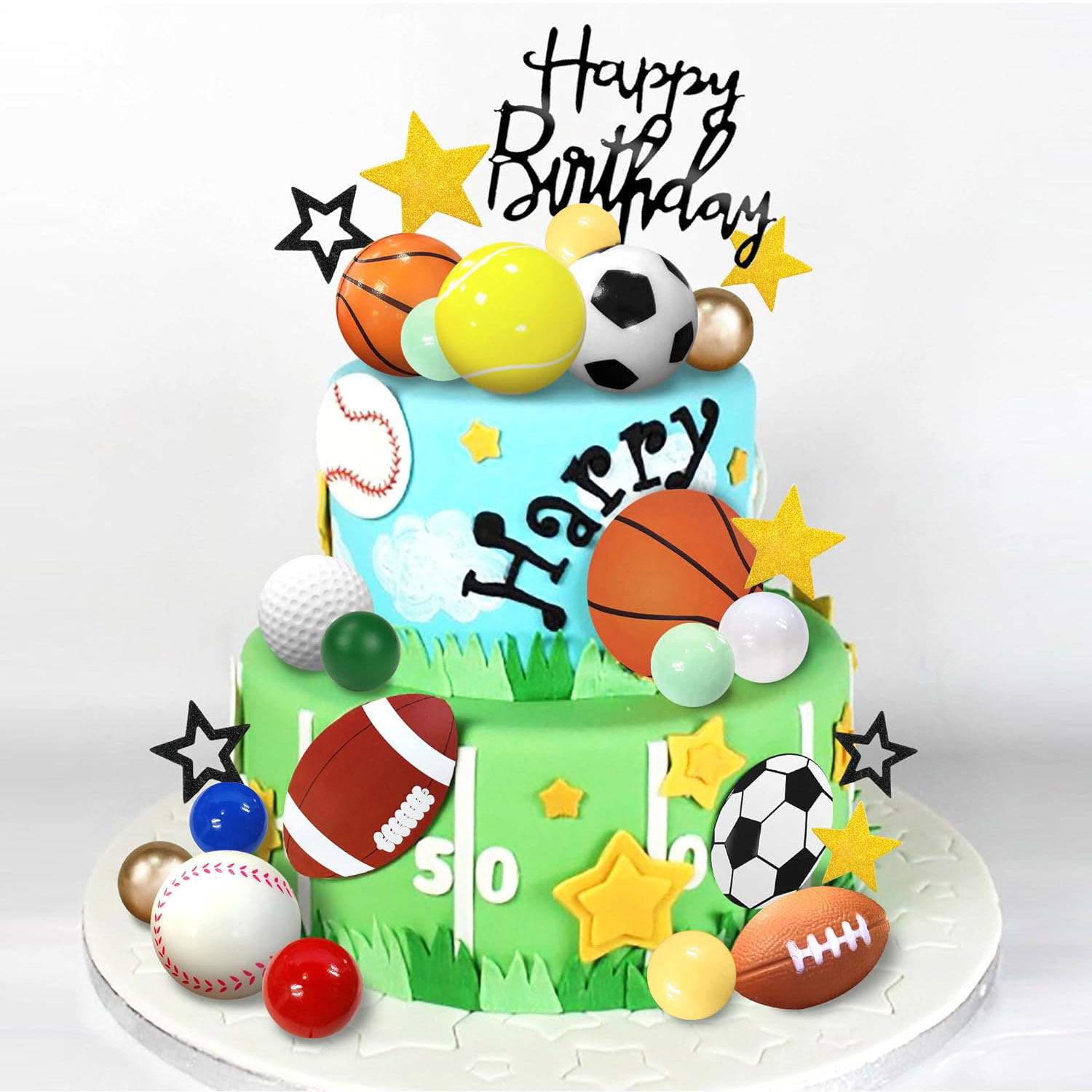 Table Tennis Zhang Jike - 男の子のためのスポーツテーマケーキデコレーション、誕生日パーティー用品、サッカー、サッカー、野球、バスケットボール、テニス、ゴルフ、スポーツテーマ、37個