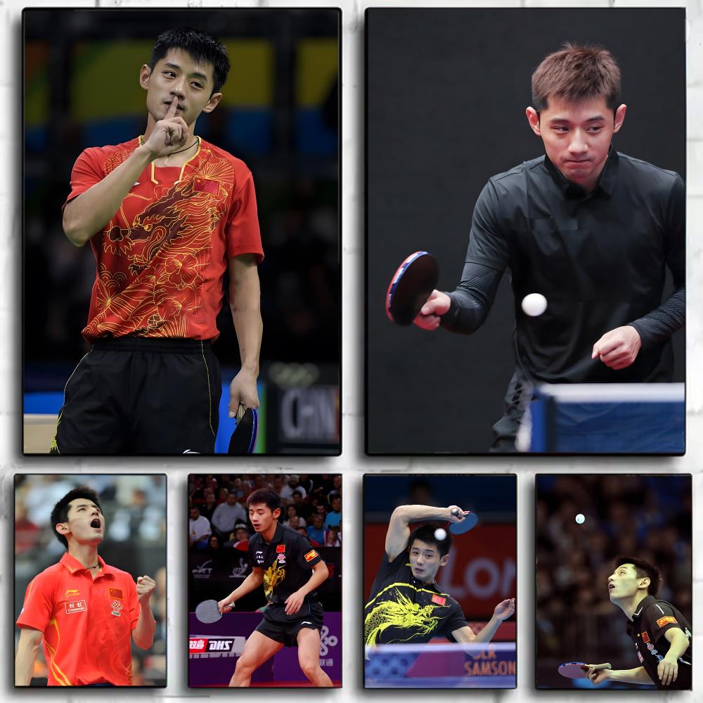 卓球張ジケポスター壁アートプリント装飾壁画家の装飾ギフト非フ - Table Tennis Zhang Jike のレビューと価格