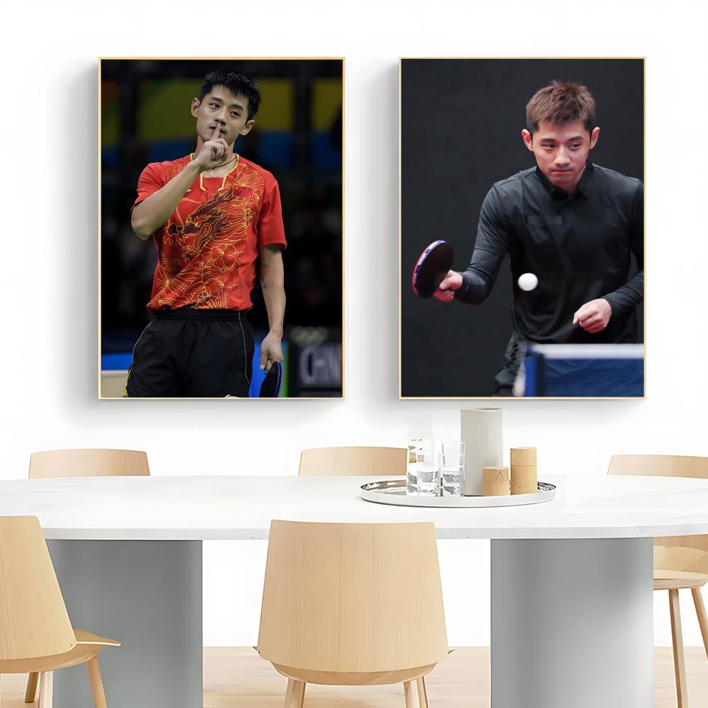 卓球張ジケポスター壁アートプリント装飾壁画家の装飾ギフト非フ - Table Tennis Zhang Jike のレビューと価格