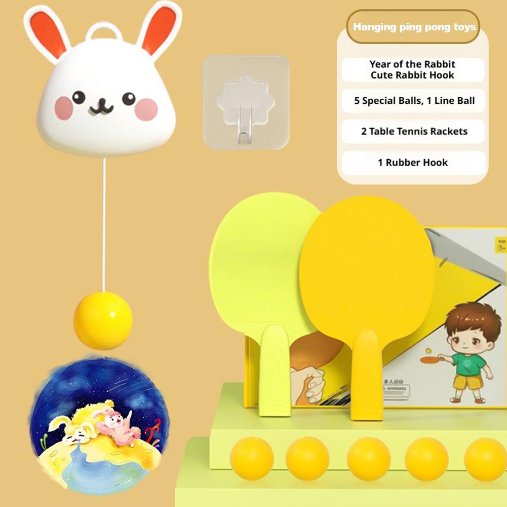 吊り下げ式卓球トレーナー 子供用 屋内ポータブルピンクトレー - Table Tennis Animation のレビューと価格