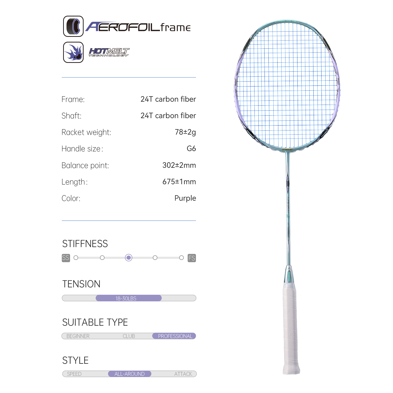 カワサキ-カバーケース付きプロフェッショナル超軽量バドミント - Table Tennis Zhang Jike のレビューと価格