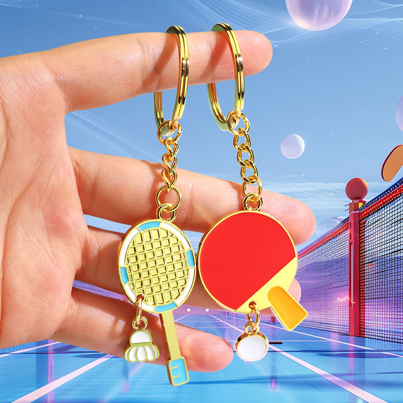 ピンポンラケットペンダントキーホルダーお土産卓球キーホルダー - Table Tennis Animation のレビューと価格