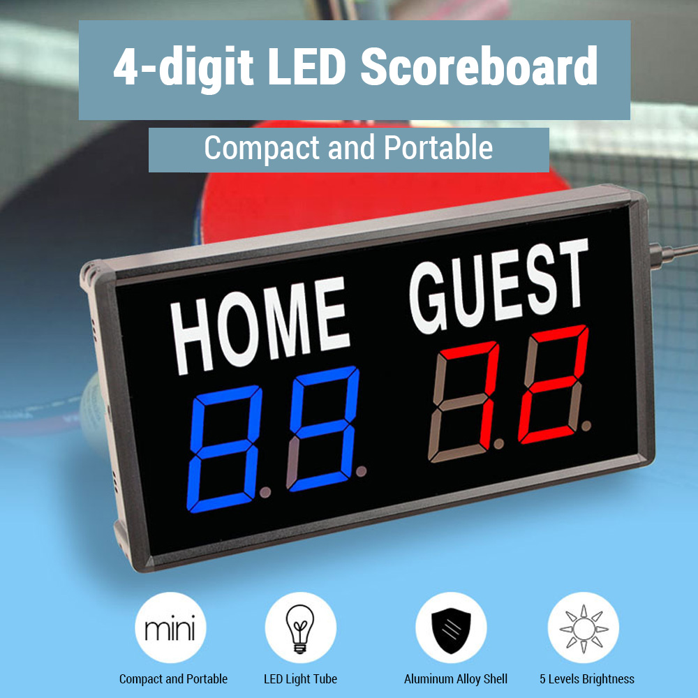 ポータブル 4 桁 LED スコアボード デジタル ホーム  - Table Tennis Umpire のレビューと価格