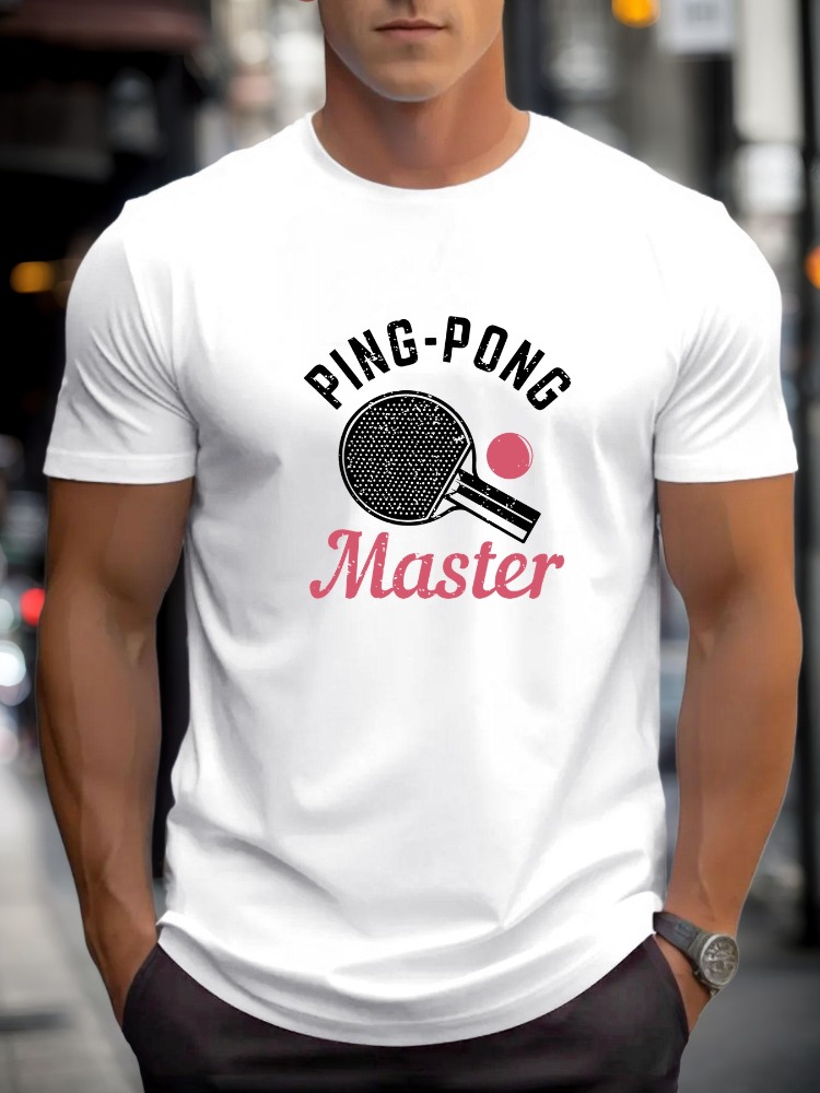 メンズ Tシャツ ピンポンマスター卓球グラフィックアートプリ - Table Tennis Graphics のレビューと価格