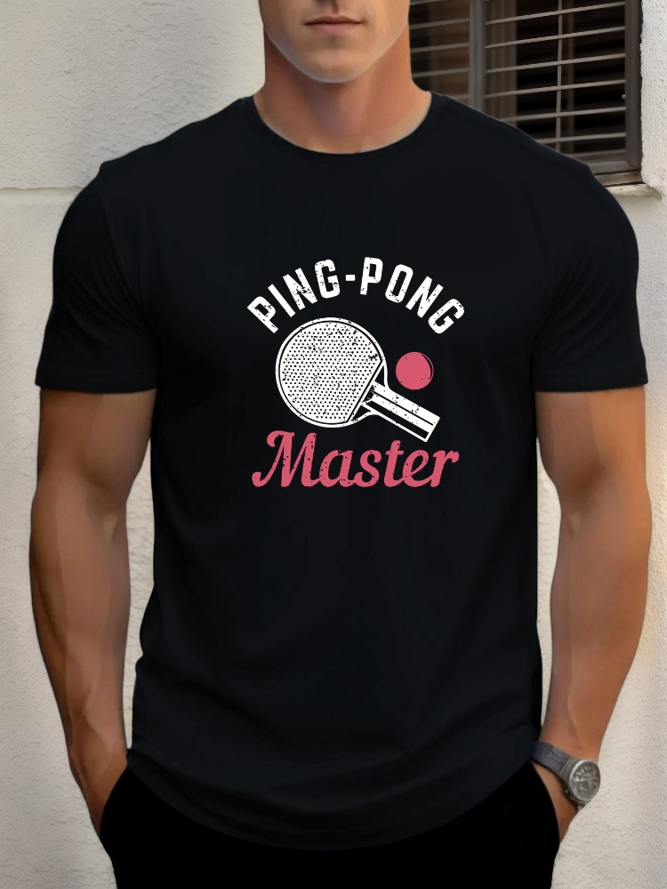 メンズ Tシャツ ピンポンマスター卓球グラフィックアートプリ - Table Tennis Graphics のレビューと価格