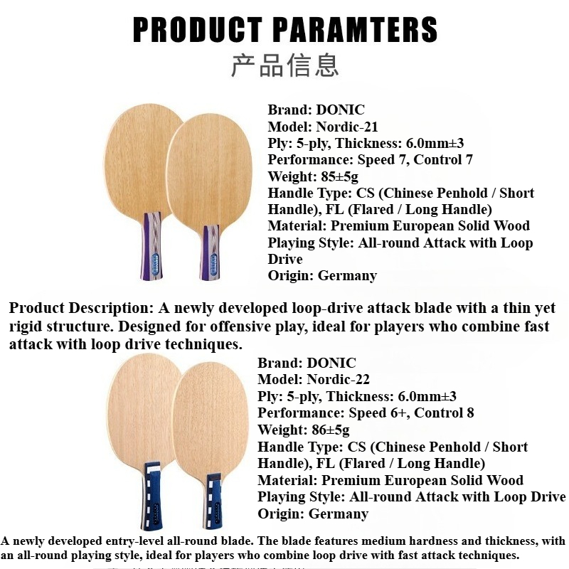 ドニック ノルディック 21 22 卓球ブレード ピンポンパ - Table Tennis Racket のレビューと価格