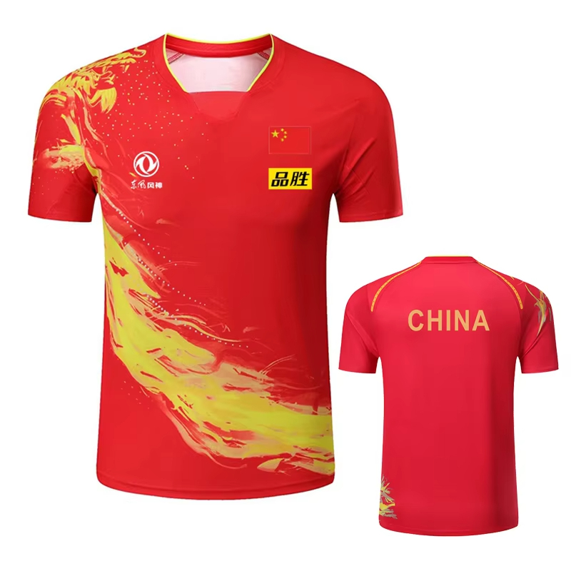 男性と女性のためのドラゴンプリント卓球Tシャツ,ファッション - Table Tennis Zhang Jike のレビューと価格