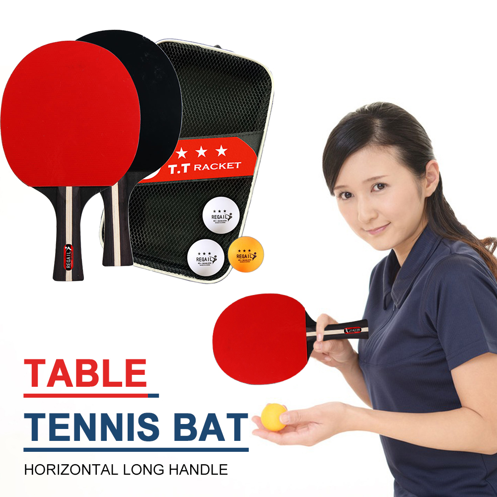 卓球ラケット2本＆ボール3個、プロ仕様2人用卓球パドルセット - Table Tennis Tournament のレビューと価格