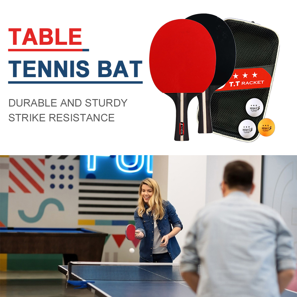 卓球ラケット2本＆ボール3個、プロ仕様2人用卓球パドルセット - Table Tennis Tournament のレビューと価格