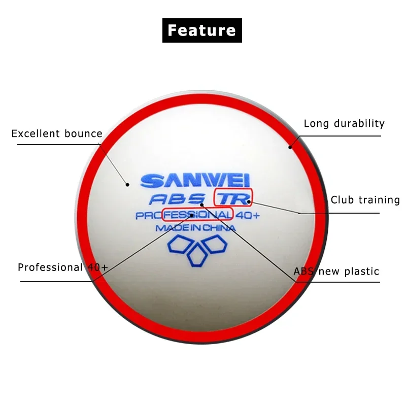 SANWEI TR 3 スターテーブルテニスボール ABS  - Table Tennis Zlc のレビューと価格