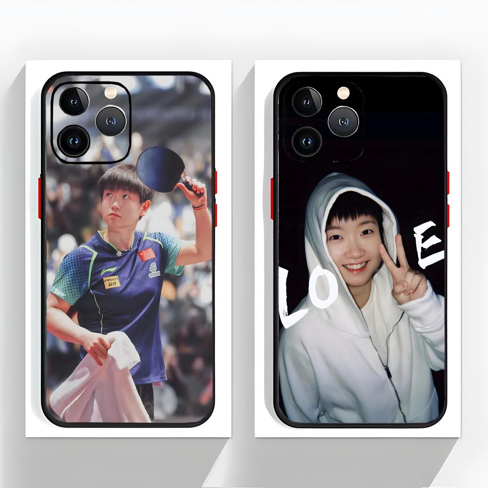 卓球選手孫穎莎風スマホケース ブラックマット 薄型 耐衝撃  - Table Tennis Champion のレビューと価格