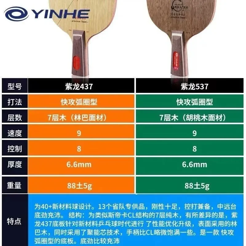 Yinhe-卓球ラケット,純木,プロ品質,cl構造,パープル - Table Tennis Zhang Jike のレビューと価格