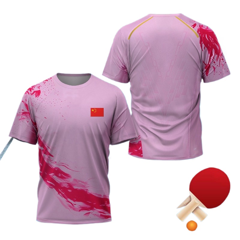 CHN 中国国家ドラゴン卓球 Tシャツ、男性女性用速乾性通気 - Table Tennis Zhang Jike のレビューと価格