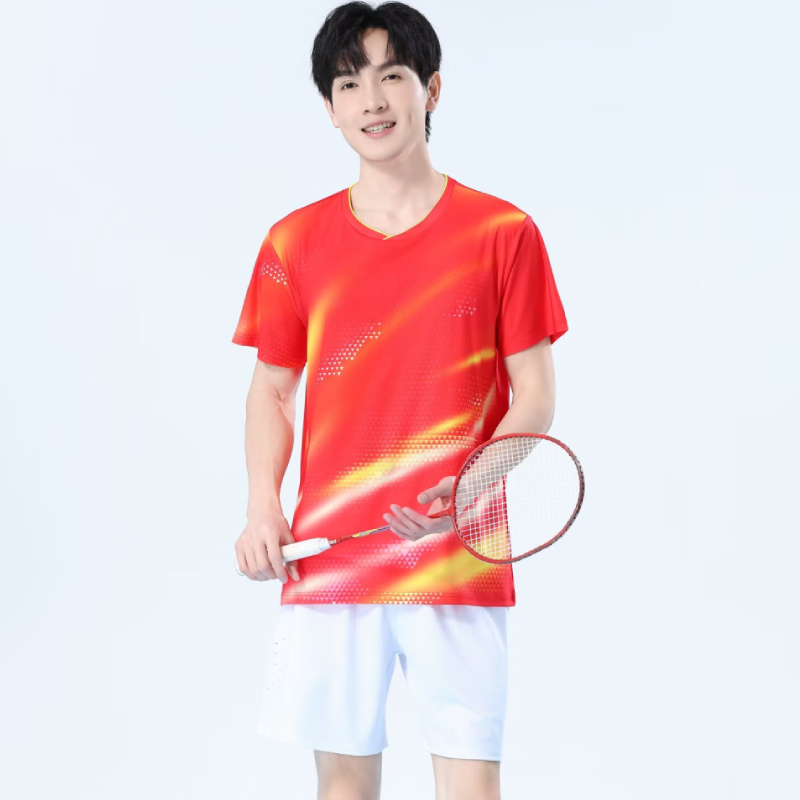 男性用速乾バドミントンシャツ通気性卓球Tシャツ軽量スポーツジ - Table Tennis Logo のレビューと価格